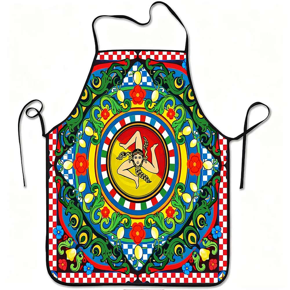 Home Cooking Chef - 1 Piece Italian Sicilian Themed Apron,