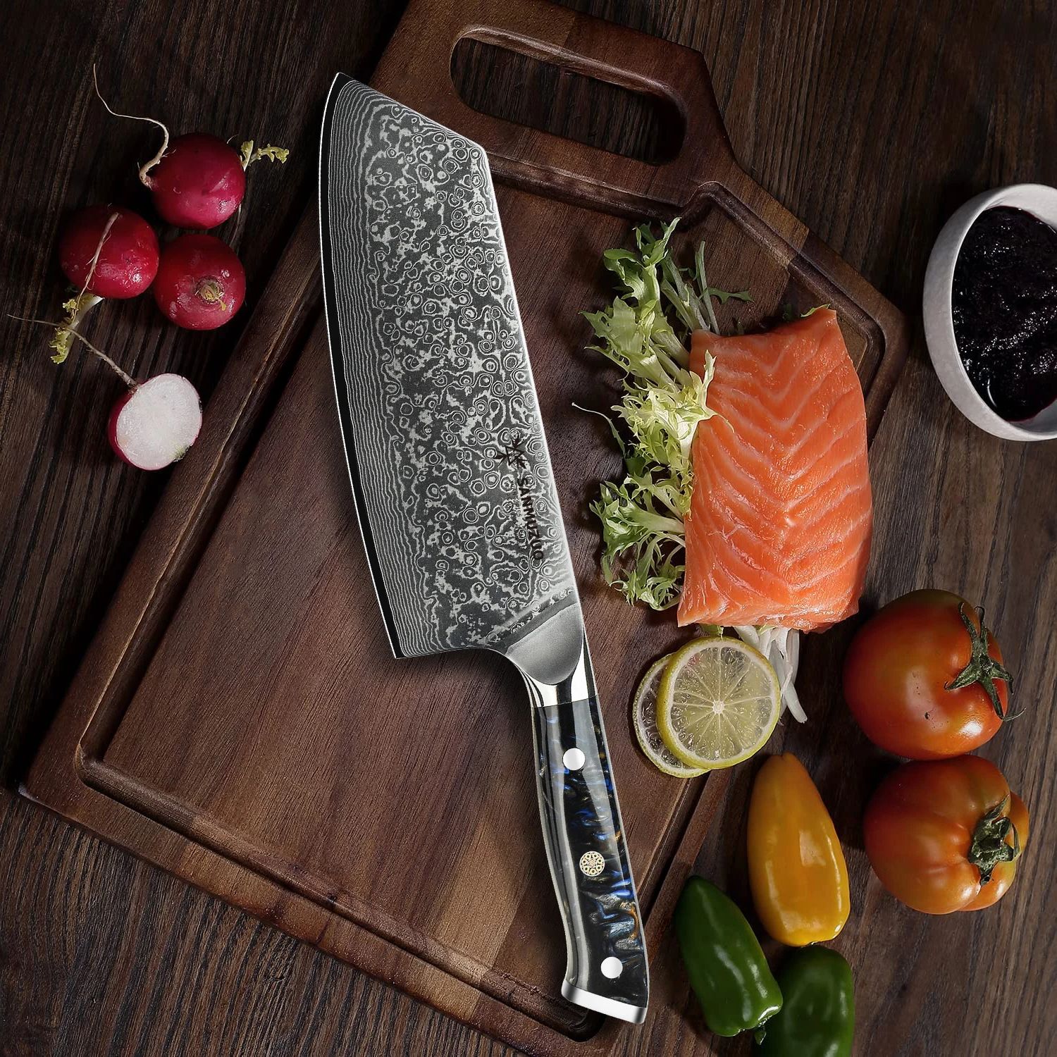 SANMUZUO 7.5 inch Nakiri Knife - Home Cooking Chef ulasan dan harga