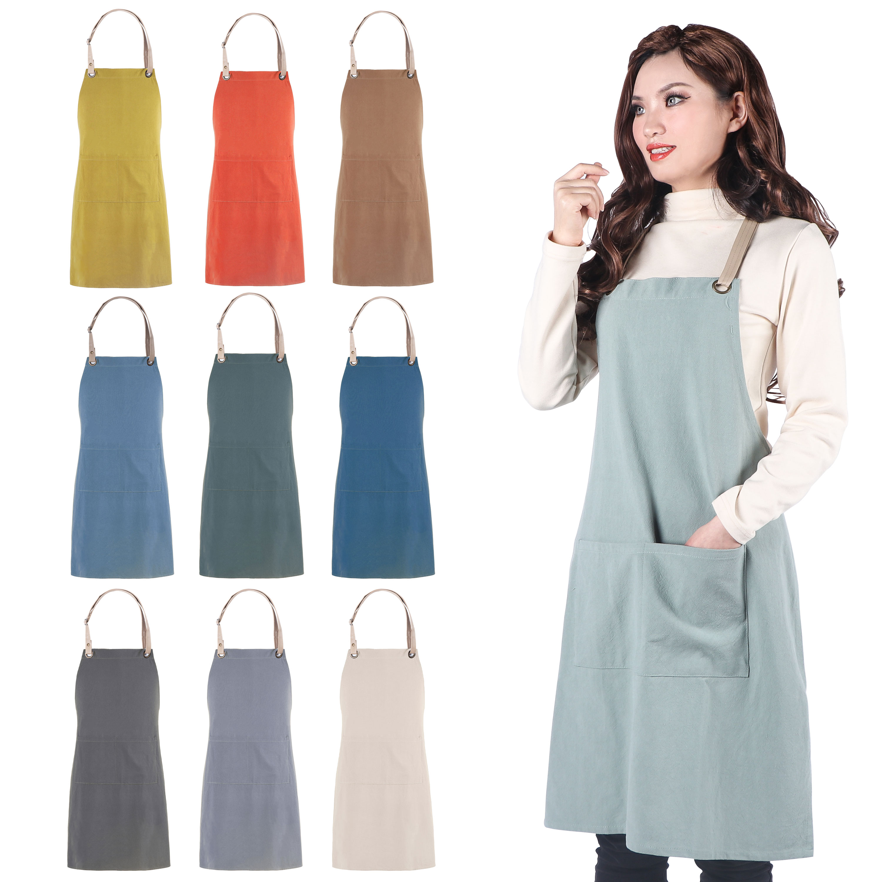 Multicolor Women Man Cotton Li - Home Cooking Chef ulasan dan harga