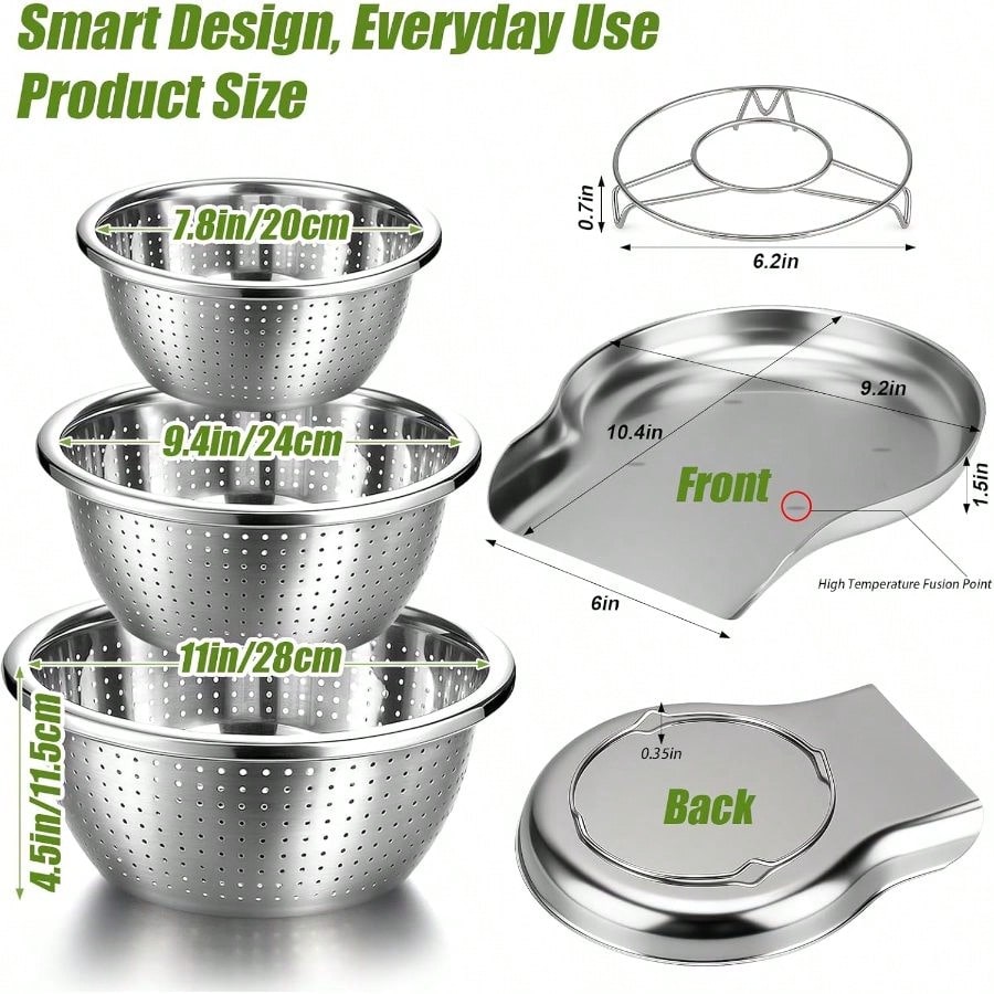 3-Piece Stainless Steel Coland - Home Cooking Fast Foods ulasan dan harga