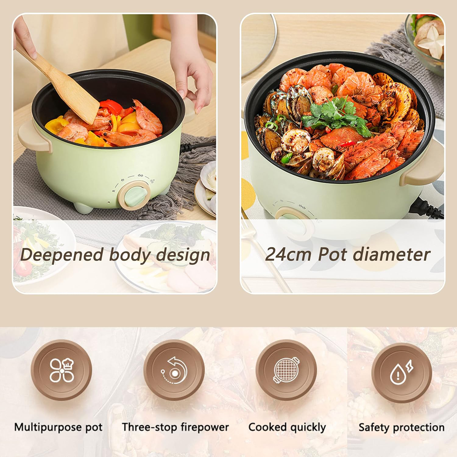 Mini Multifunction 3L Rice Coo - Home Cooking Electric ulasan dan harga