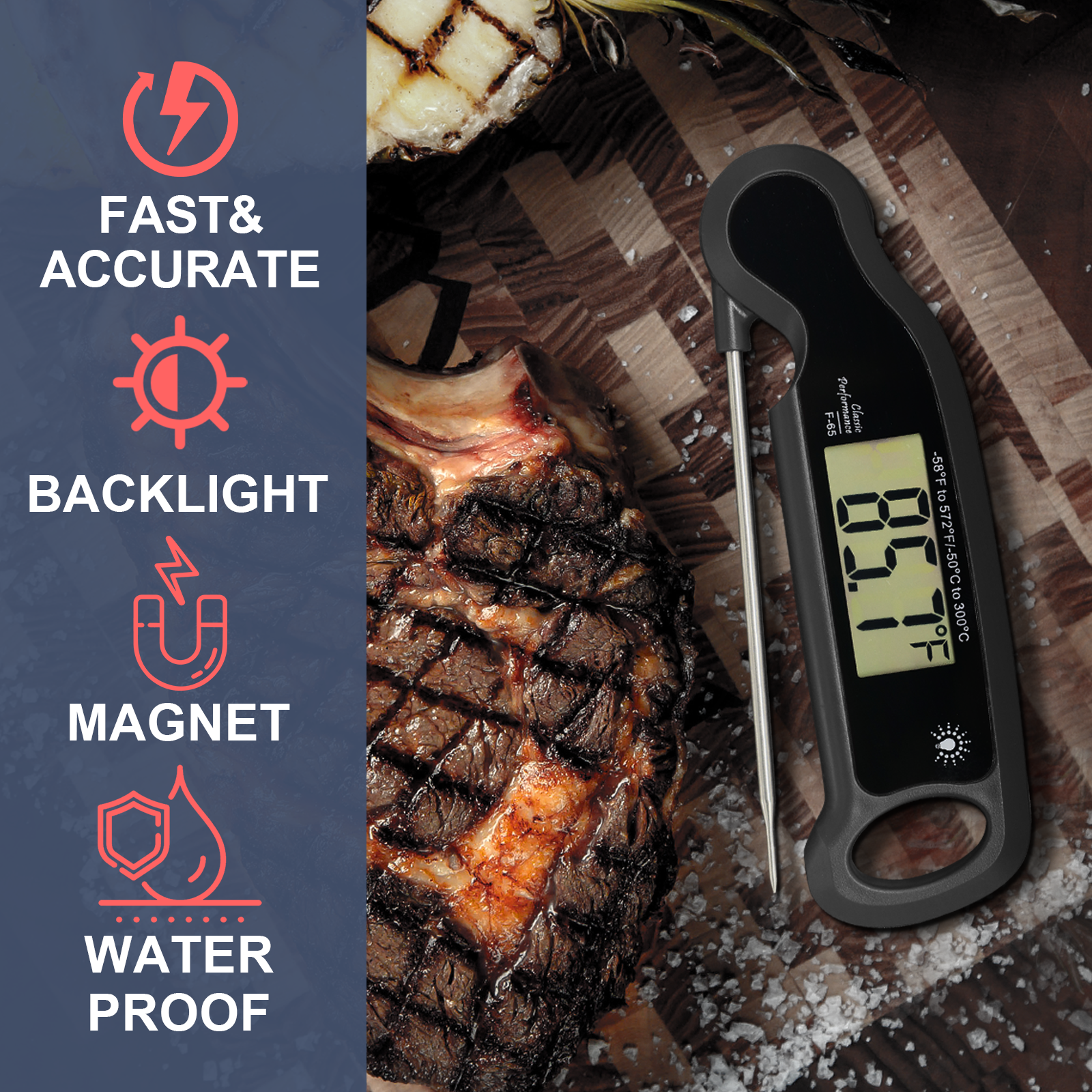 WENMEICE Digital Meat Thermome - Home Cooking Reading ulasan dan harga