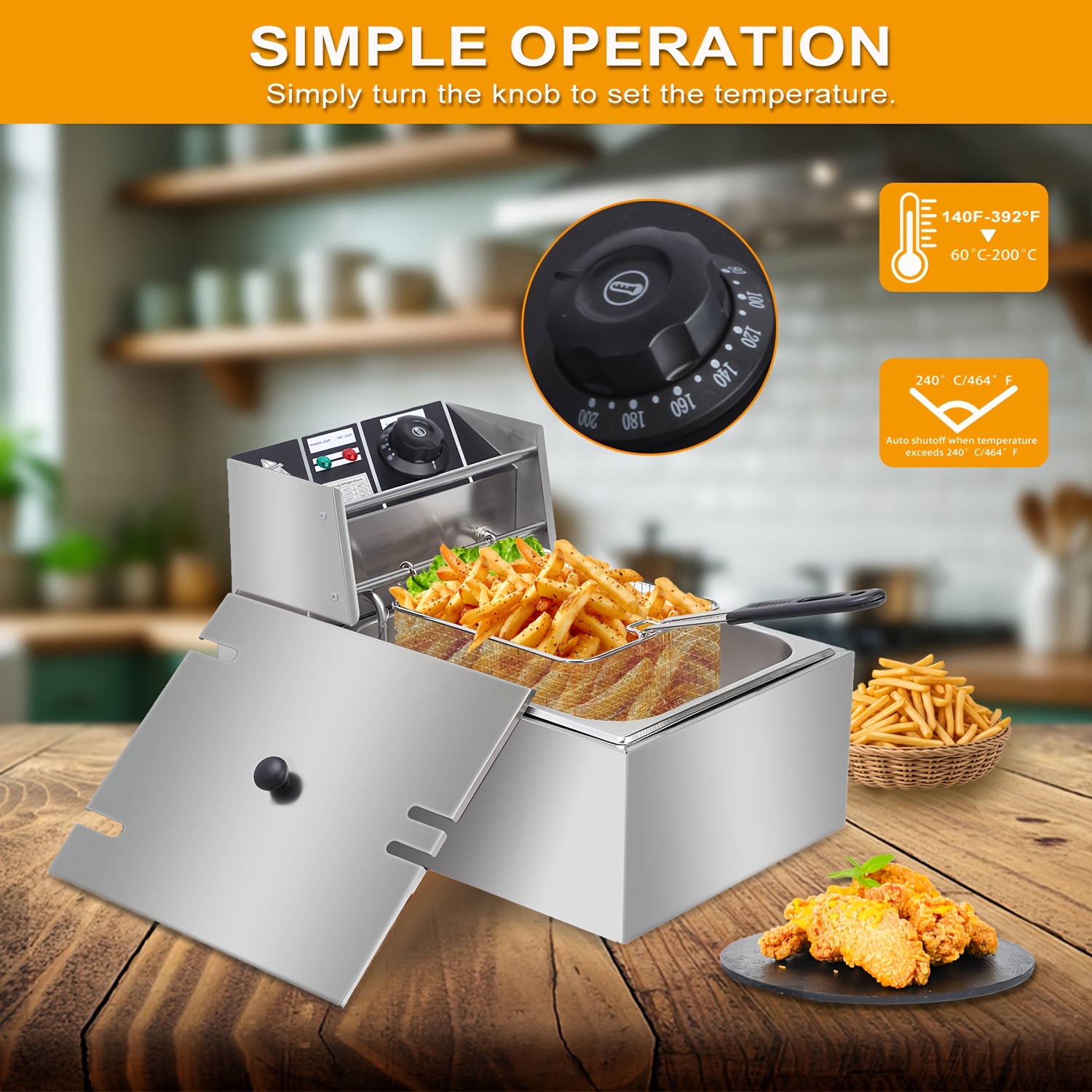 1.59gal Electric Deep Fryer, w - Home Cooking Electric ulasan dan harga